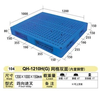 Heavy Duty Grid Dubbelzijdige Kunststof Pallet