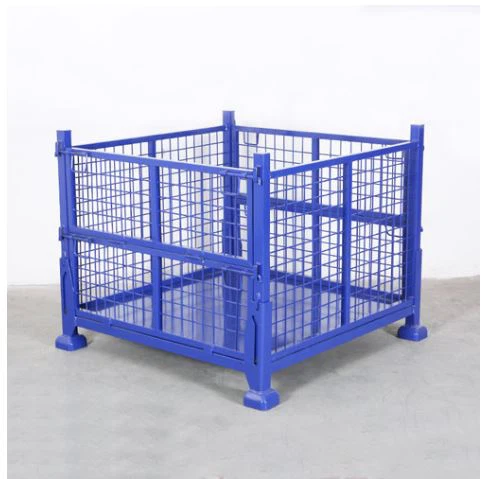 Stapelbare container van metaaldraad